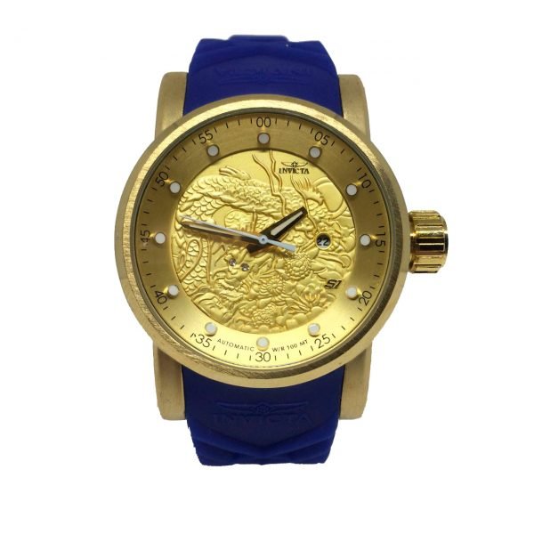 Relógio Invicta Yakuza Dourado Pulseira Azul - Image 3