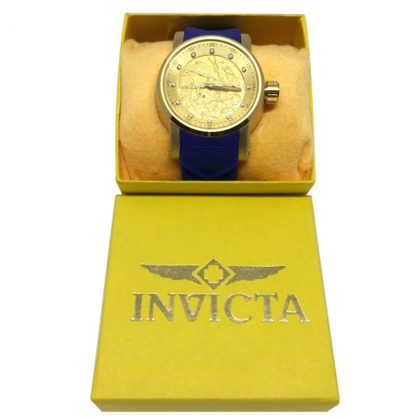 Relógio Invicta Yakuza Dourado Pulseira Azul