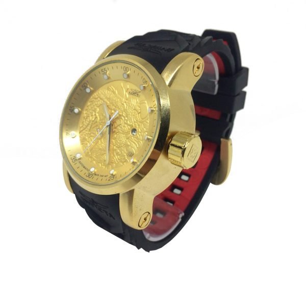 Relógio Invicta Yakuza Dourado Pulseira Preta - Image 3