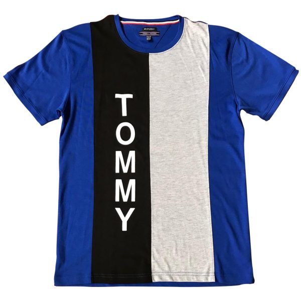 Camiseta Tommy Hilfiger Azul Royal Preto e Cinza